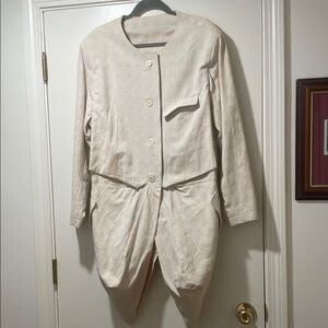 Avant Garde Deconstructed Hand Crafted Cream Asymmetrical Blazer Jacket